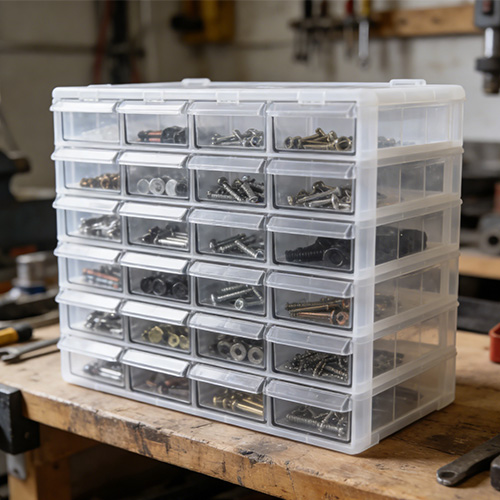 Ящики для хранения деталей, пластиковое формование